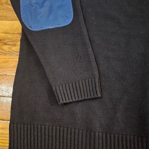 VINTAGE Platinum Fubu Sweater Mens XL Blue Acrylic Hip Hop Y2K Elbow Pads Knit - Picture 2 of 7